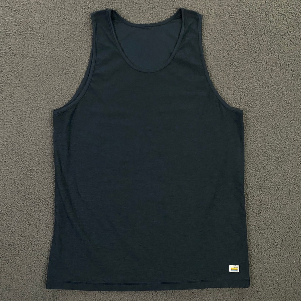 Vuori Strato Tech Tank FITS Mens Small Navy Blue Performance Activewear Gym Top